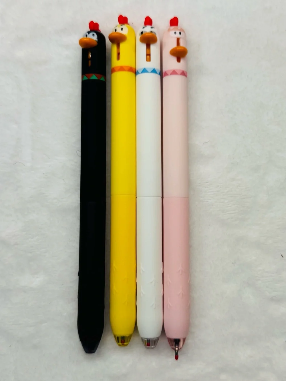 Cute Chicken Gel Pen Set of 4 Black Ink Kawaii Stationery Primary - Picture 5 of 5